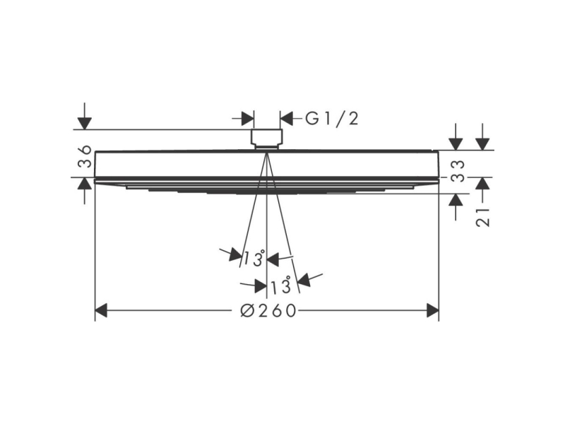 Купить Верхний душ Hansgrohe Pulsify S 260 1jet 24140700, матовый белый
