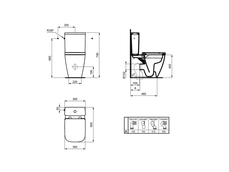 Купить T473501 Ideal Standard i.life S Бачок для унитаза, нижняя подводка, 4,5/3 л