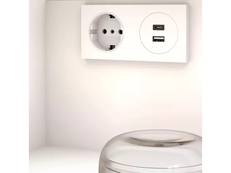 Купить 32864300100 STAGELINE Тумба под умывальник 800x550x490mm,1 ящик,oтверстие под смеситель слева,с освещением,pозеткa и USB,пластиковый сифон,цв.белый