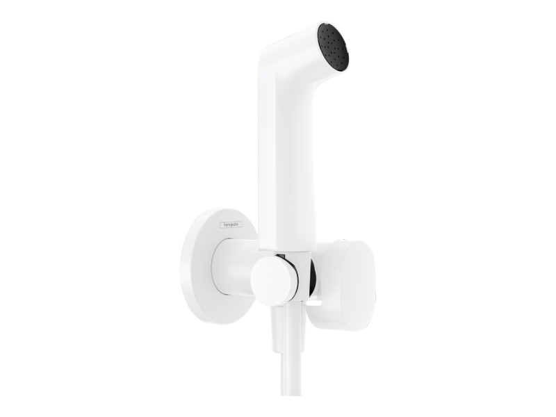 Купить Гигиенический душ Hansgrohe S 1jet EcoSmart+ со смесителем (требуется скрытая часть), белый матовый 29232700