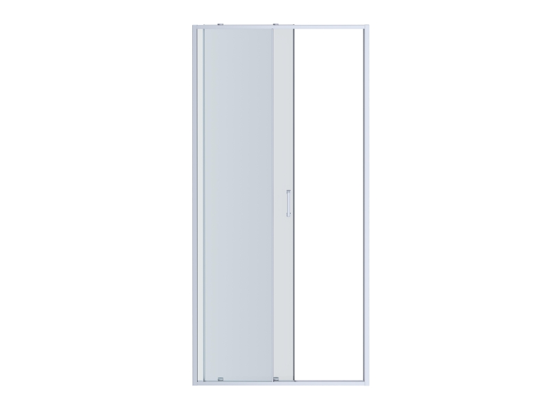 Купить AQ ARI RA 12020BL Душевая дверь двухэлементная, раздвижная1200x2000 профиль черный, стекло прозрачное