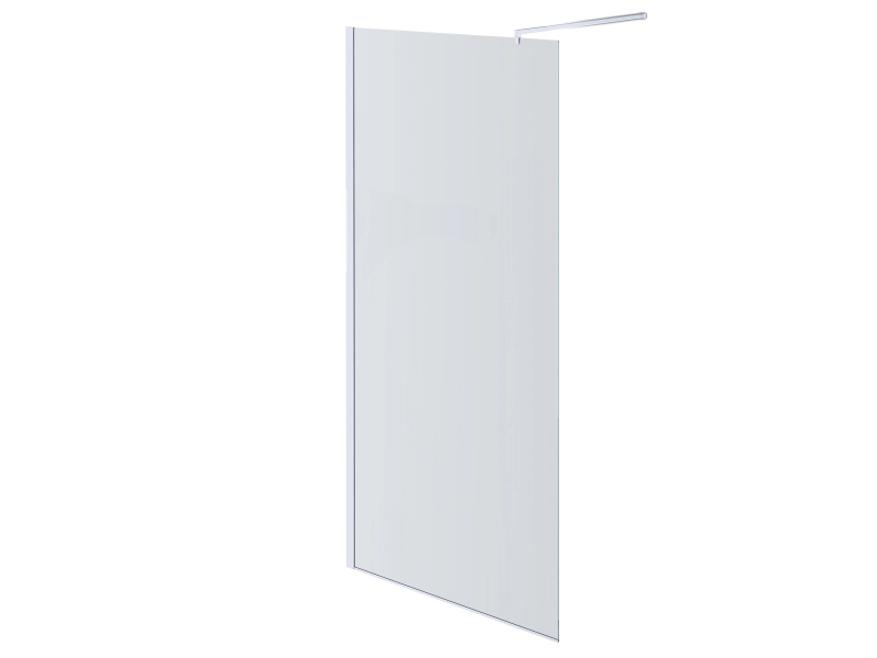 Купить AQ WIW 10020BL Душевая перегородка Walk in с держателем 1000x2000 профиль черный, стекло прозрачное