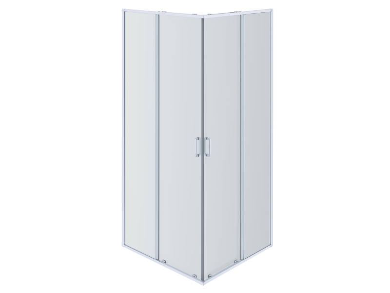 Купить AQ NAA 1142-100В Душевой уголок квадратный, двери раздвижные 1000x1000x2000 профиль черный, стекло прозрачное