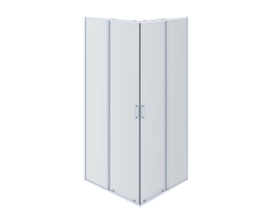 AQ NAA 1142-100В Душевой уголок квадратный, двери раздвижные 1000x1000x2000 профиль черный, стекло прозрачное