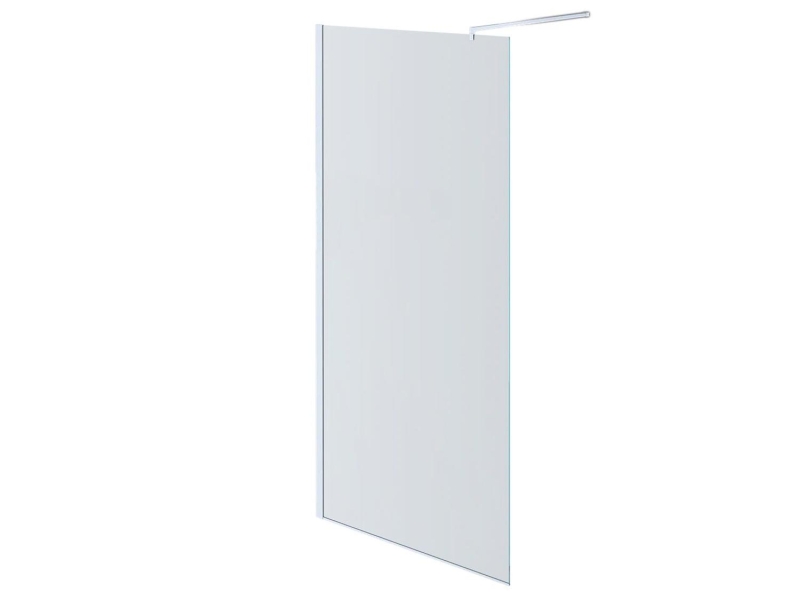 Купить AQ NAG 6310-100 Душевая перегородка Walk in, с держателем 1000x2000 профиль черный матовый, стекло прозрачное с черным принтом