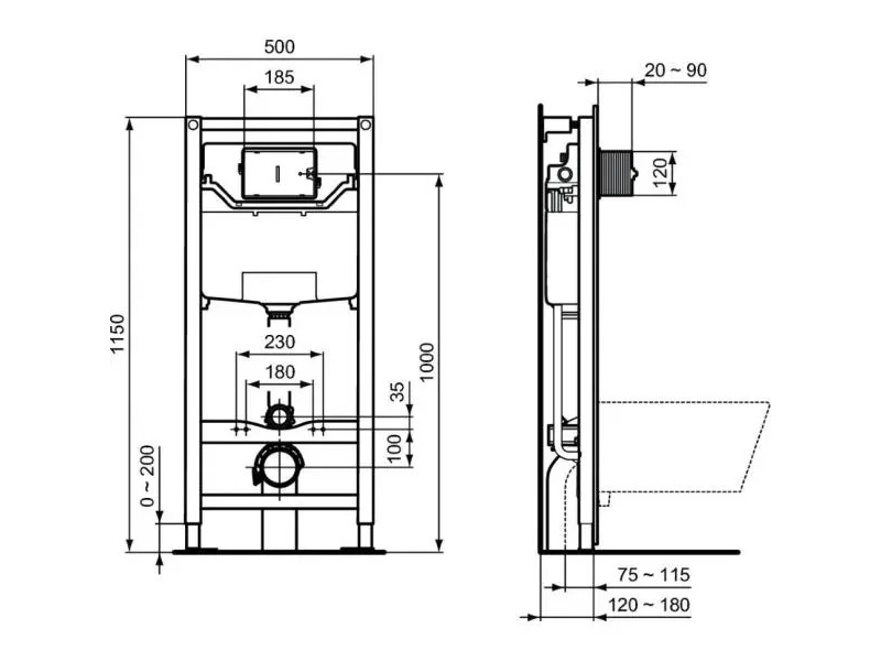 Купить TT00003/123JG CЕТ Промо-комплект Tesi T536001 Подвесной унитаз + Сиденье; R020467 Инсталляция; панель смыва R0123JG В ПОДАРОК