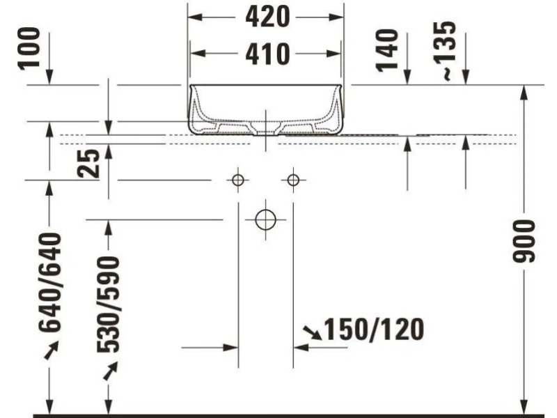 Купить Раковина Duravit Zencha 42x42см, без перелива, черная 2373421379