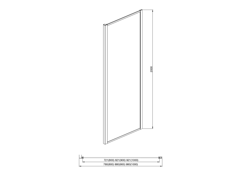 Купить AQ NAA 6310-90 Неподвижная душевая стенка 900x2000, для комбинации с дверью, профиль хром, стекло прозрачное