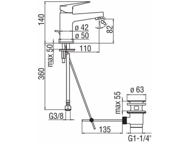 Купить Смеситель для раковины Nobili Blues BS101118/1CR