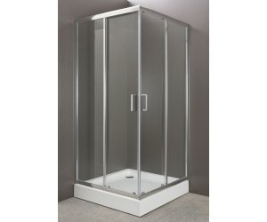 Душевой уголок BelBagno Uno-195, UNO-195-A-2-100-C-Cr, 100 х 100 х 195 см, профиль хром, стекло прозрачное