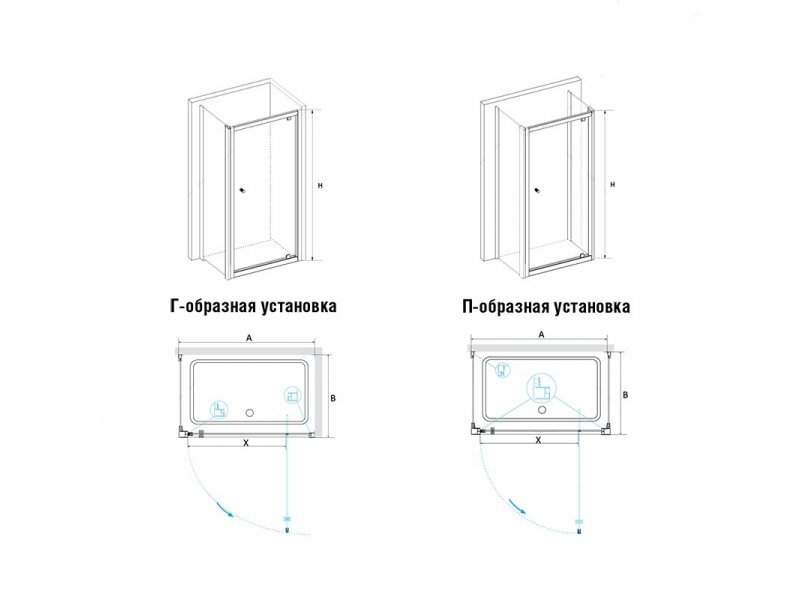 Купить Душевой уголок RGW PA-35, 04083500-11, 100 х 100 x 185 см, дверь распашная, стекло прозрачное, хром