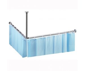 Штанга для занавески Bemeta Shower 101120052 140 x 140 см для душа угловая, нержавеющая сталь блеск