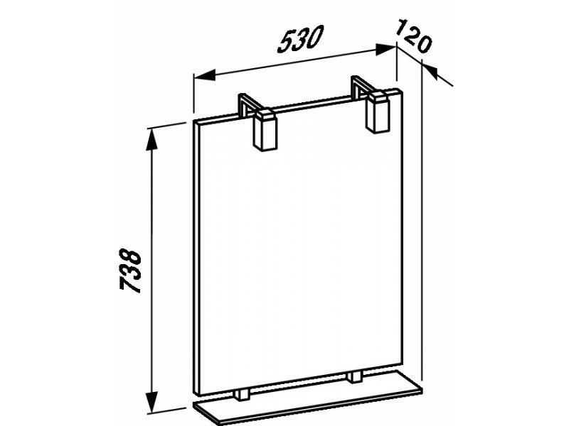 Купить Зеркало Laufen Case 4195.1.070.570.1 с полкой, 53*12*73,8 см