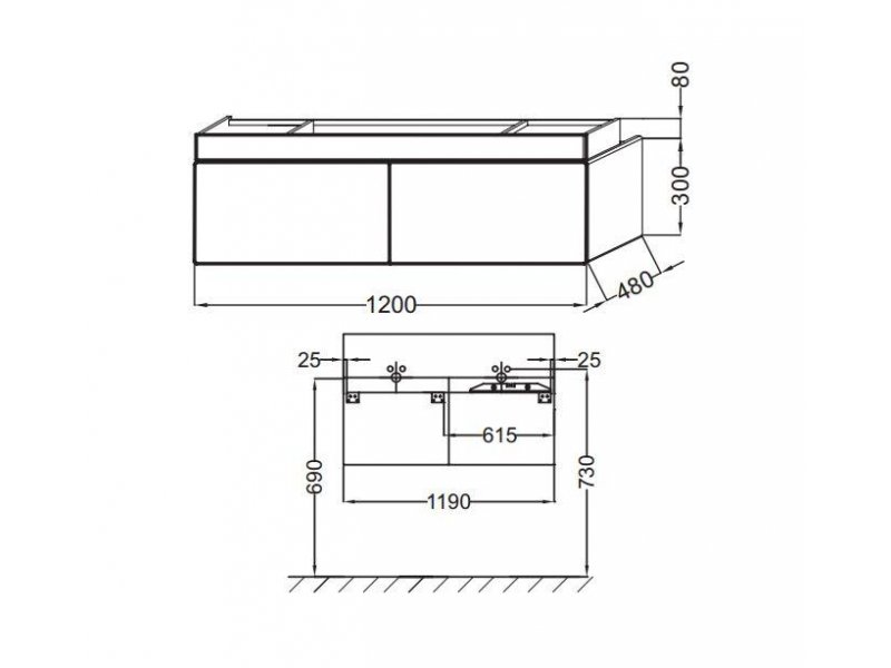 Купить Тумба под раковину Jacob Delafon Terrace 120 см, EB1188-G1C, подвесная, цвет - белый лак