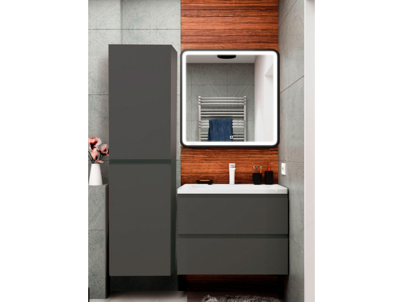 Купить Шкаф-пенал подвесной Art&Max AM-Bianchi-1500-2A-SO-GM, 40x30x150 см, с двумя распашными дверцами, серый