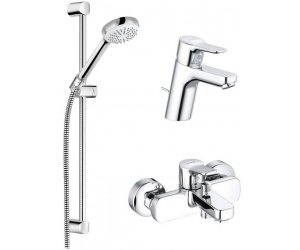 Набор смесителей 3 в 1 Kludi Pure&Easy 376850565 для ванны, хром