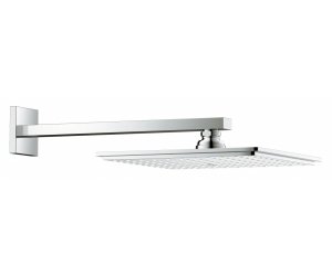 Верхний душ Grohe Rainshower Allure 26064000, 229*229 мм, 1 режим струи, с держателем с ограничением расхода воды 9,5 л/мин, 22,9 см