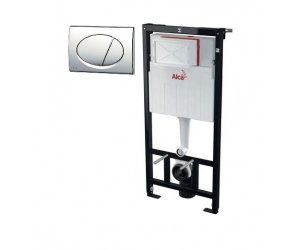 Инсталляция Alcaplast (Set 4 в 1) с безободковым унитазом Jika Mio-N 2071.4000, крышка-сиденье микролифт