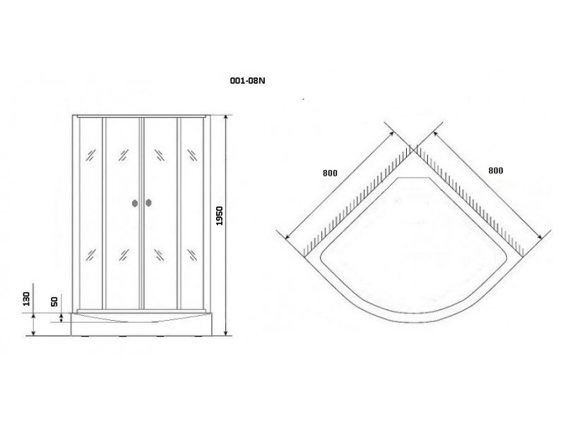 Купить Душевой уголок Niagara NG-003-08N, 80 x 80 см, стекло матовое