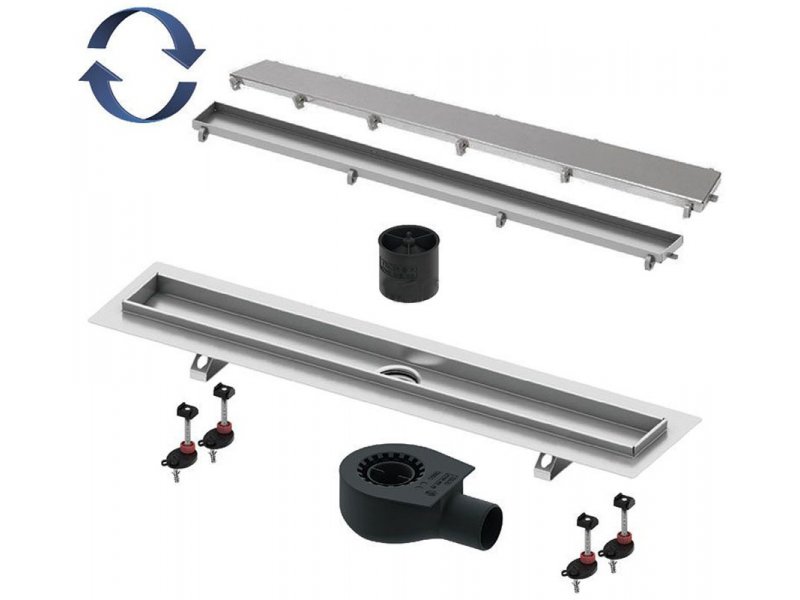 Купить Душевой лоток TECE TECElinus 15103099, 90 см с основой для плитки tile и панелью steel 2 в 1