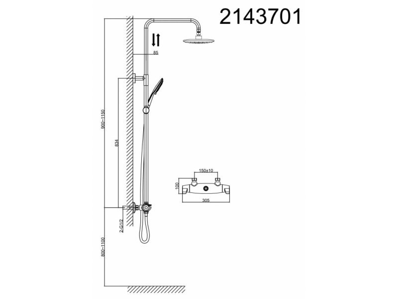 Купить Душевая система D&K Bayern Potsdam DA2143701B14, хром