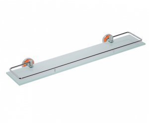 Полка стеклянная Bemeta Trend-i 104102208g 60 x 13 x 5.2 см с рельсами, хром, оранжевый