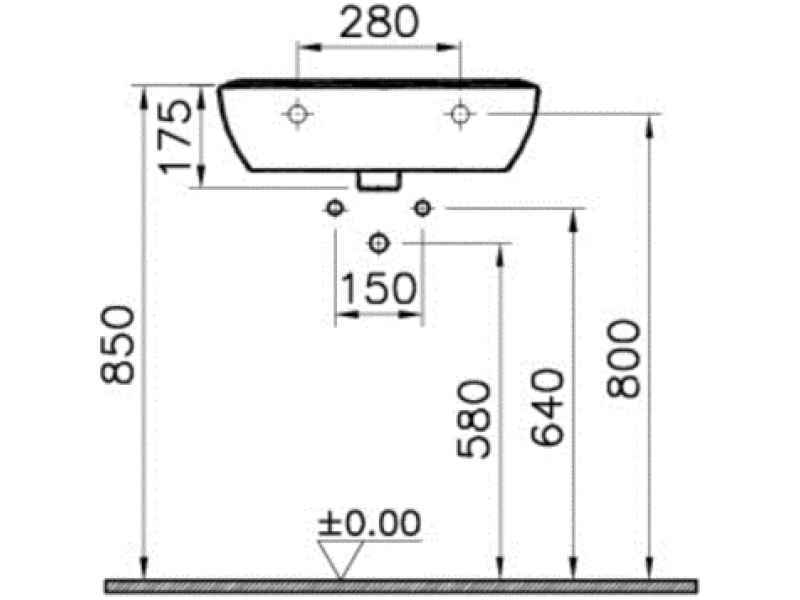 Купить Раковина Vitra Zentrum 5632B003-0001, 55см, цвет белый