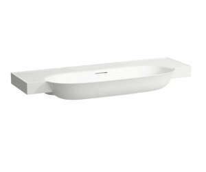 Раковина Laufen New Classic 8.1385.8.400.109.1 120 х 48 х 16.5 см, SaphirKeramik, LCC, без отверстия, с переливом, белый глянцевый