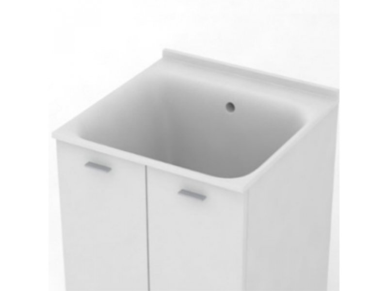 Купить Хозяйственная раковина Kerasan Aquadom 029401*0, 60 x 60 см, без отверстия, без тумбы и сифона 7535, белый