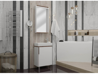 Тумба с раковиной Акватон Бэлла, 1A2215K1BBAZ0, 45 х 62,5 см, цвет фасада - белый/джара