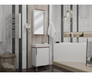 Тумба с раковиной Акватон Бэлла, 1A2215K1BBAZ0, 45 х 62,5 см, цвет фасада - белый/джара