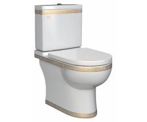 Напольный унитаз Della Globus Super Plus DE3110900148 крышка микролифт, версаче золото