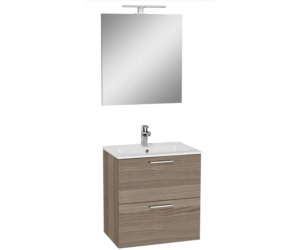 Комплект мебели Vitra Mia 60 см тумба, раковина, зеркало c подсветкой, кордован, 75103