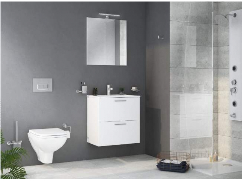 Купить Комплект мебели Vitra Mia 60 см тумба, раковина, зеркало c подсветкой, кордован, 75103