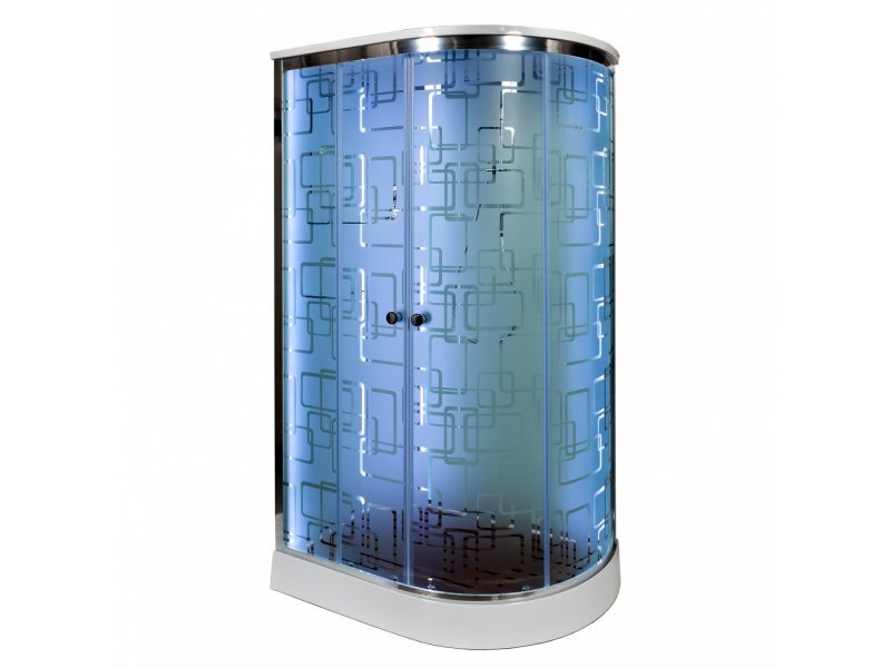 Купить Душевая кабина Deto Em EM1512 L/R LED гм 120 x 80 см, с крышей, с Led подсветкой, с гидромассажем