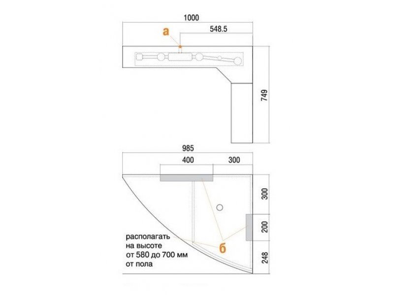 Купить Зеркало Акватон Корнер 45 см дополнительное, белый, 1A0048D2KR01R