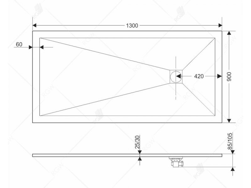 Купить Душевой поддон RGW ST-W 90 x 130 см, 16152913-01
