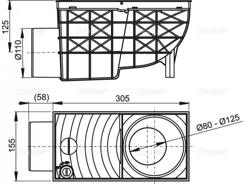 Купить Ливнеотвод AlcaPlast AGV3
