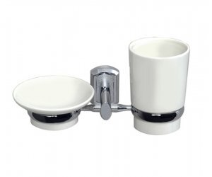 Стакан и мыльница с держателем WasserKRAFT K-28126