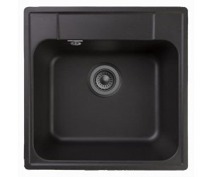 Кухонная мойка GranFest Quarz Z 48, 47.8 x 47.8 см, черный