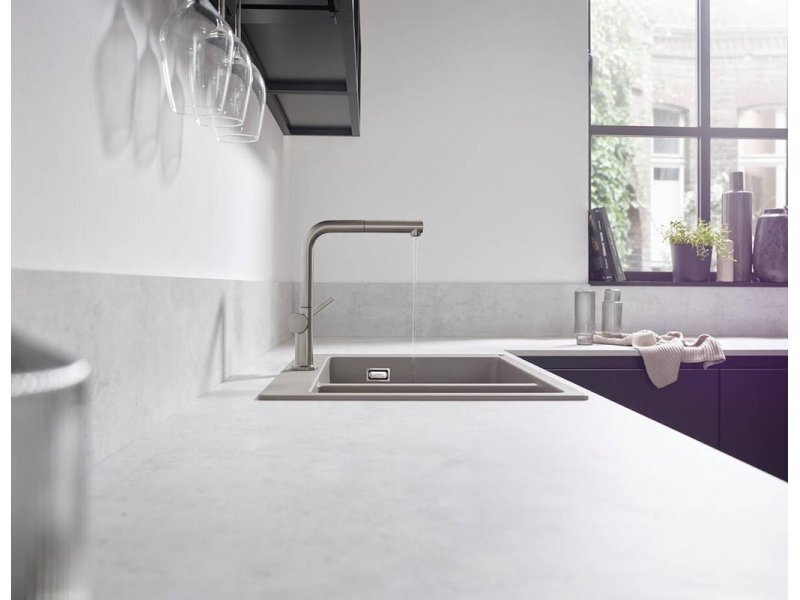 Купить Кухонный смеситель Hansgrohe Talis M54 72809000, с вытяжным изливом, в комплекте с коробом sBox для шланга, хром