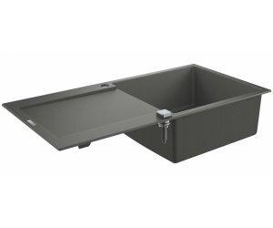 Мойка кухонная из искусственного гранита Grohe K500, 31645AT0, 100 x 50 см, с корзинчатым фильтром и донным клапаном, серый гранит