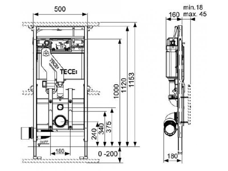 Купить Инсталляция TECE Lux 400 9600400 для унитаза