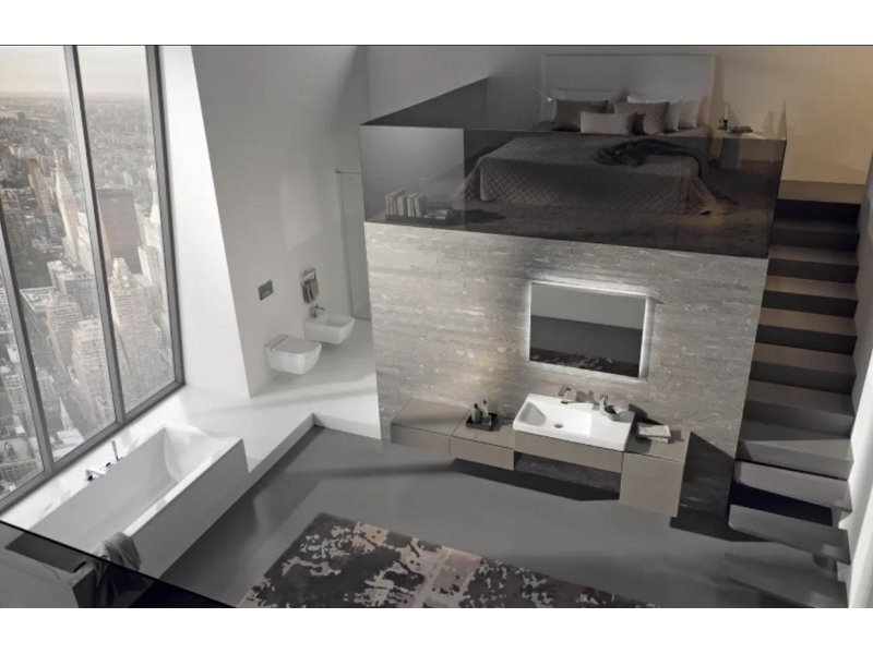 Купить Тумба под раковину Geberit Xeno2 500.508.43.1, 90 см, с подсветкой, цвет серое дерево