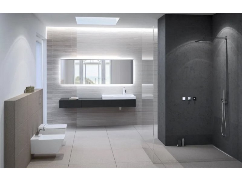 Купить Тумба под раковину Geberit Xeno2 500.508.43.1, 90 см, с подсветкой, цвет серое дерево