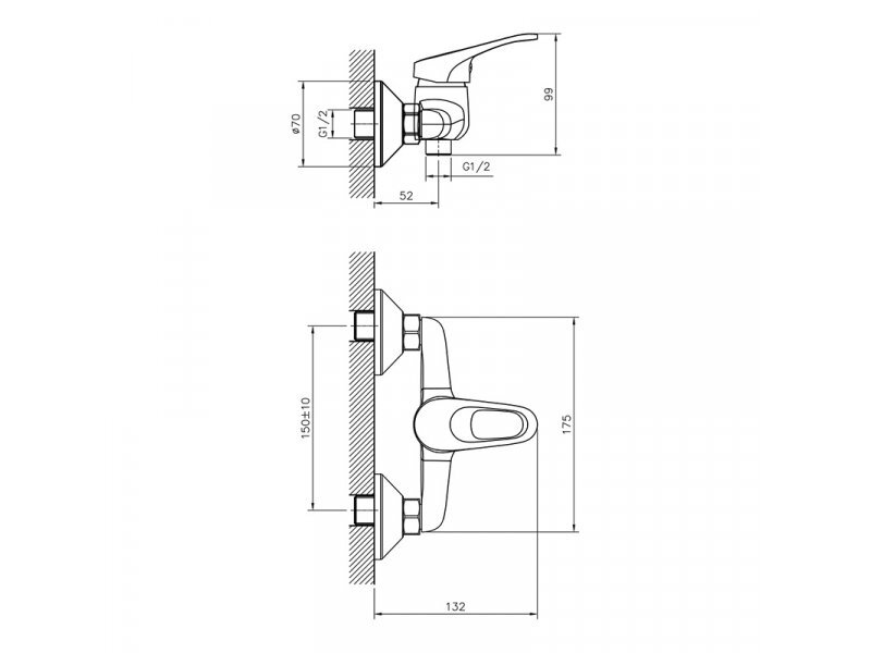 Купить Смеситель Decoroom DR21055, для душа, хром