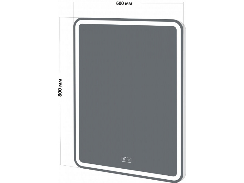 Купить Зеркало BelBagno SPC-MAR-600-800-LED-TCH-WARM 60 x 80 см со встроенным светильником, сенсорным выключателем и подогревом
