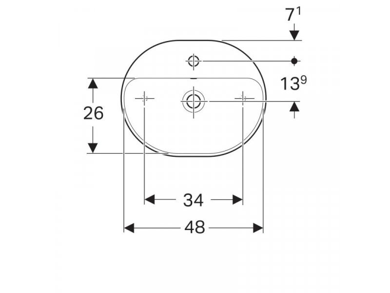 Купить Раковина Geberit Variform 500.775.01.2, 50 x 40 см, белая