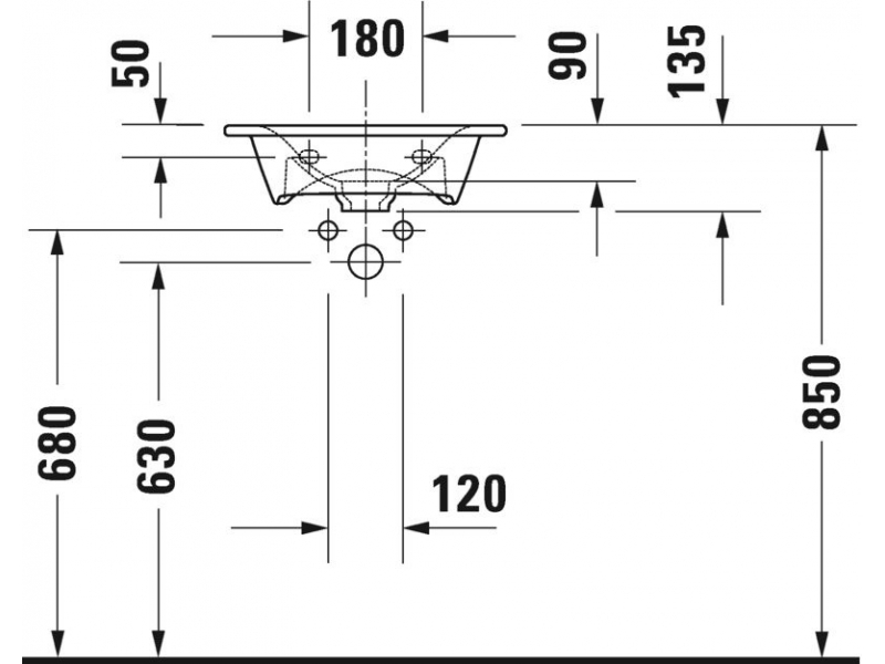 Купить Раковина Duravit Viu 0733450041 45 x 32 см накладная, белый
