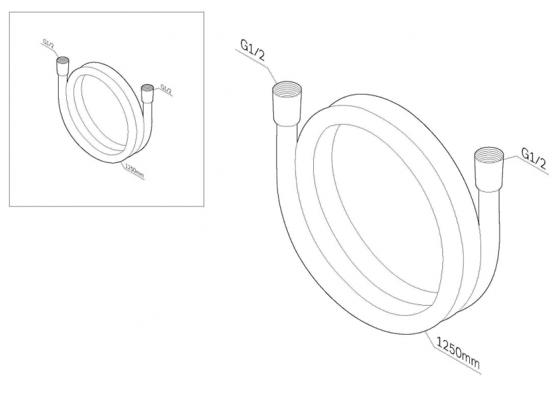 Купить Душевой шланг Am.Pm 125 см PVC, черный, F0412122